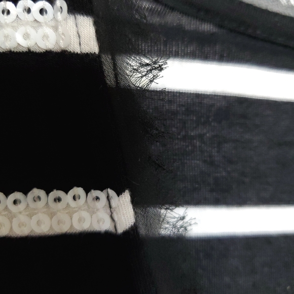 White House Black Market sequin striped t-shirt - Picture 4 of 9